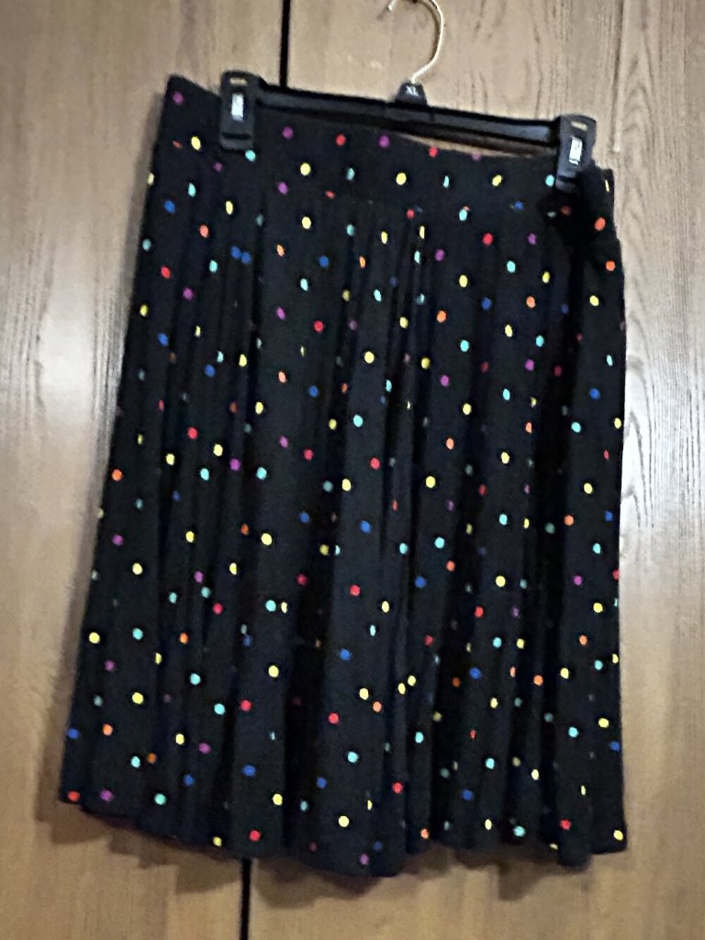 Torrid Black Rainbow Polka Dot Midi Skirt Pockets